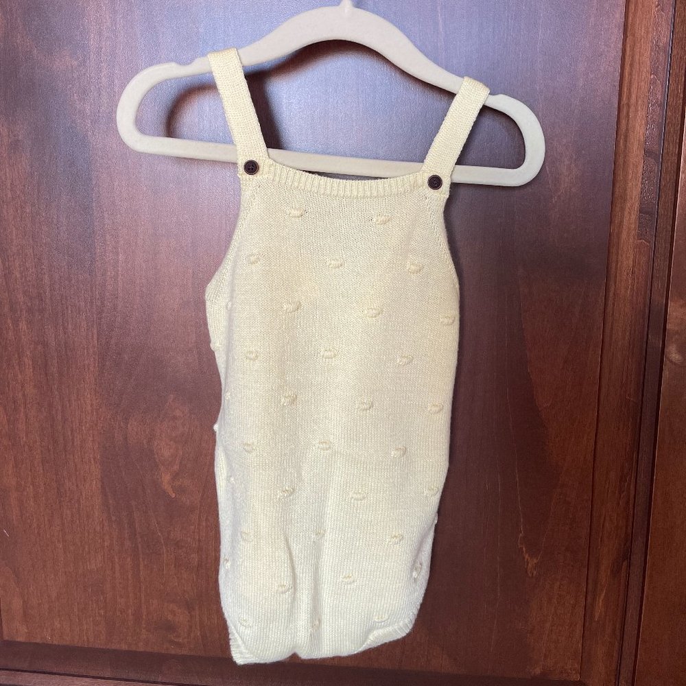 Janie & Jack Yellow Sweater Bubble Romper 6-12mo
